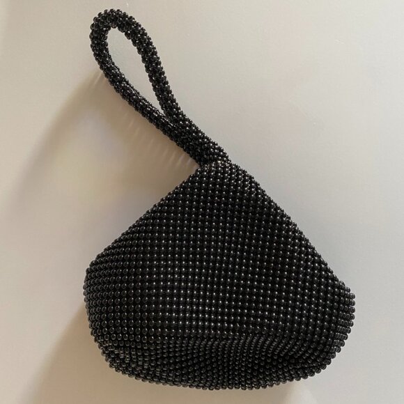 BLACK BEADED EVENING BAG - Picture 1 of 5